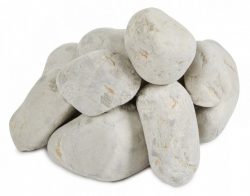 Камень для бани и сауны Кварц княжеский белый обвалованный 15кг  