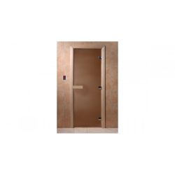 Дверь Бронза 190х70, 8 мм, 3 петли, коробка кедр. Банный Эксперт  